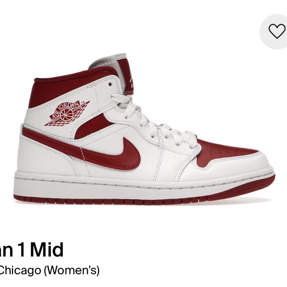 Jordan 1 Mid Reverse Chicago Red and White Sneakers
